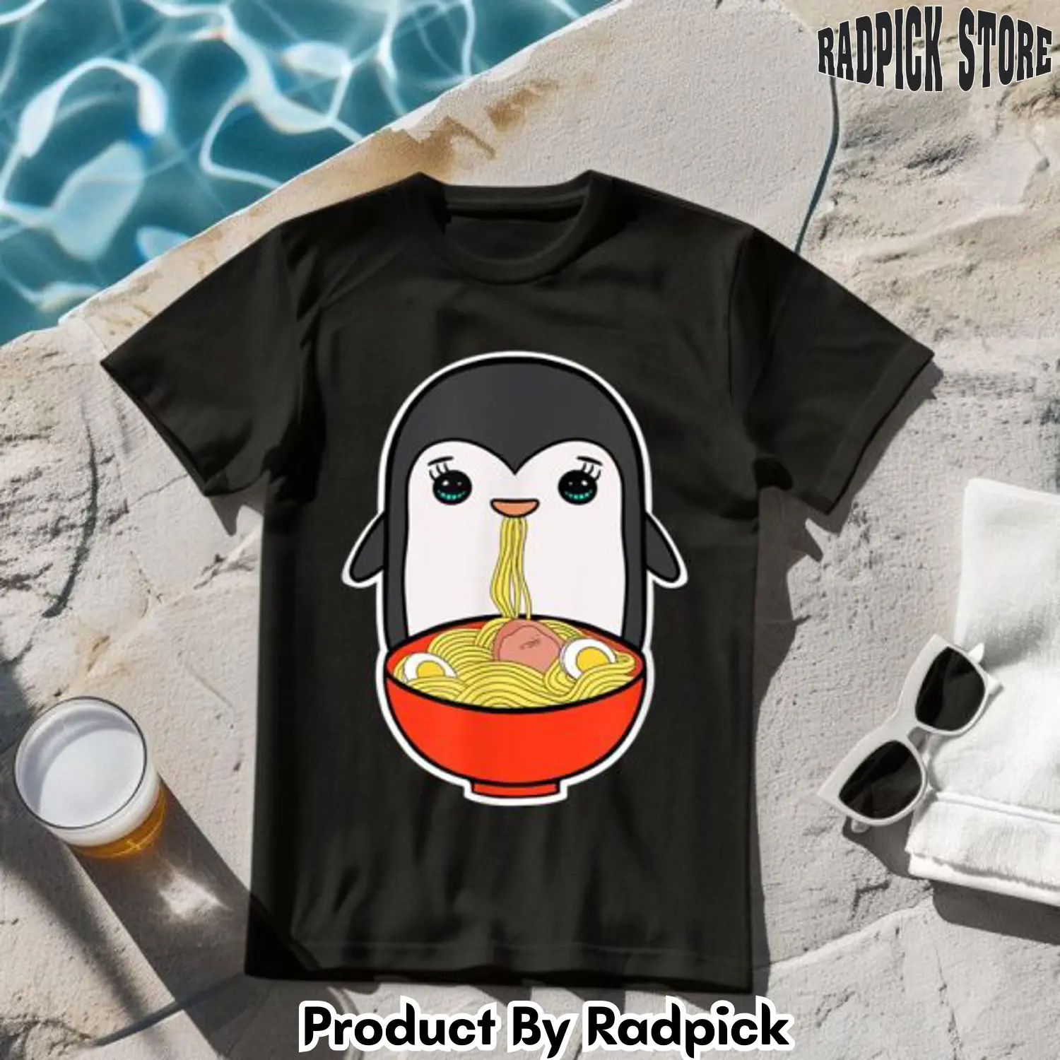 Kawaii japanese anime ramen penguin tshirt rp2632846
